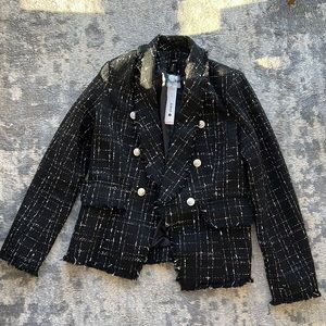 Brand new aqua tweed blazer